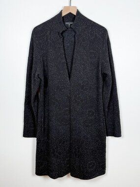 Eileen Fisher Textured Wool Blend Cardigan Size L